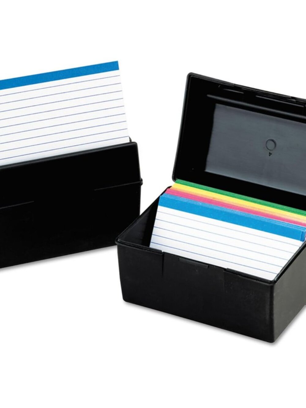 Plastic Index Card Box, 4 x 6 Inches, 400 Card Capacity, Black 01461